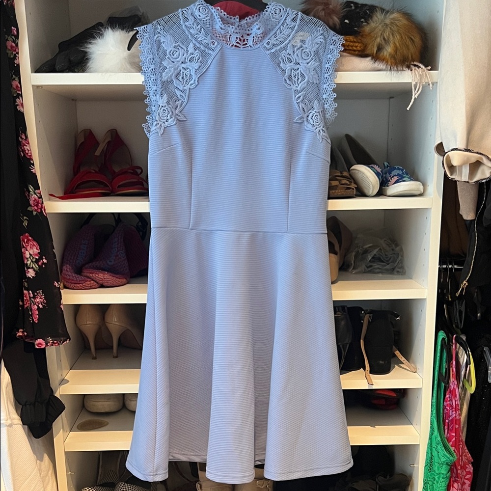 Francesca's Collections Blue A-Line Dress